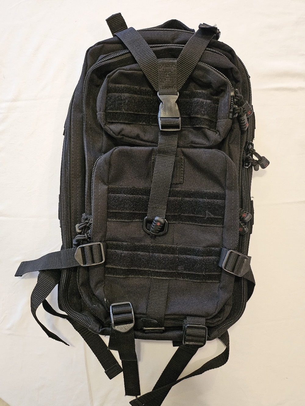 Flying Circle Presidio Black Tactical Assault Backpack Padded Straps Unisex